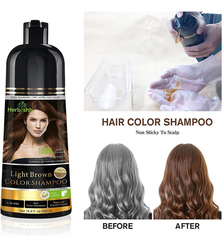 Herbishh Ultimate Grey Hair Color Shampoo Kit (3 Champús De
