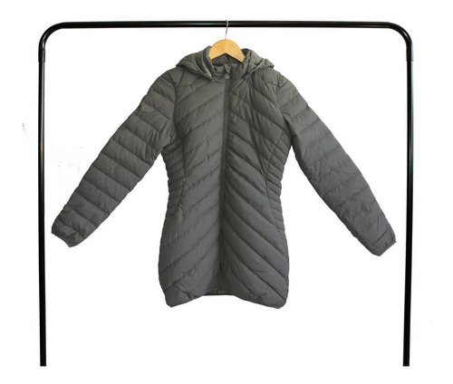 Campera Mujer Inflable Gris Forro Plush Marina Giovannini 