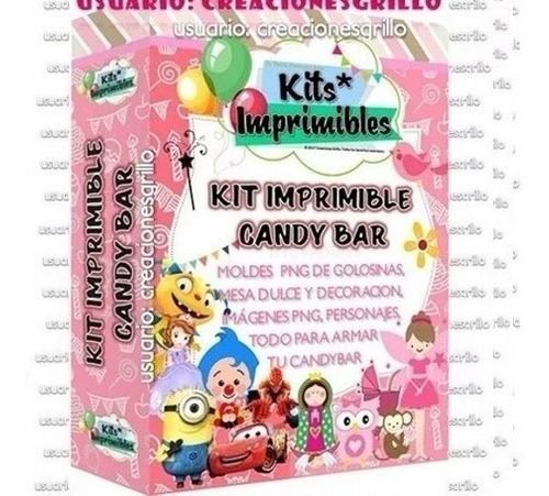 Kit Imprimible Empresarial Candy Bar Fondos Personajes