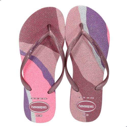 Chinelo Feminino Havaianas Slim Tiras Fina Palette Glow