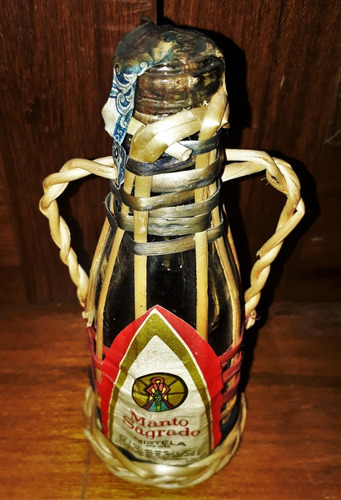 Botellita Miniatura Mimbre Asas Vino Mistela Manto Sagrado (Usado)