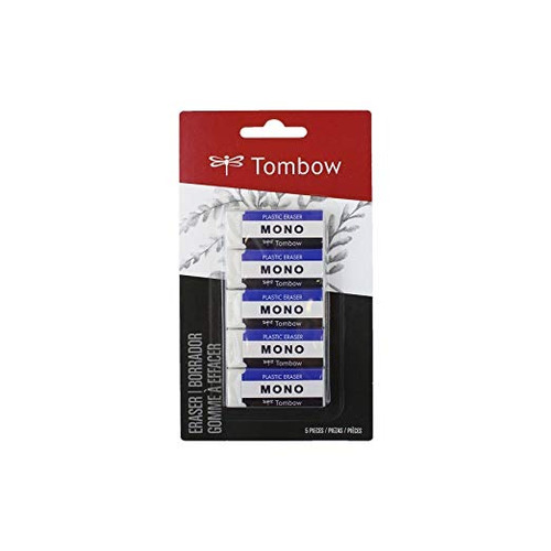 Tombow Mono 57321 Borrador, Blanco, Pequeño, 5-pack. Limpiam