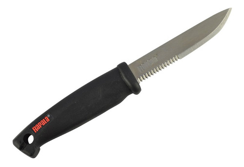 Faca De Pesca Rapala Couteau Filet Fishermans Utility 4 Cor Cabo Preto - Lâmina Prateada