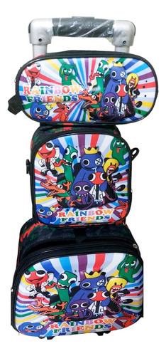 Mochila Rainbows Friends Con Ruedas Set Completo 