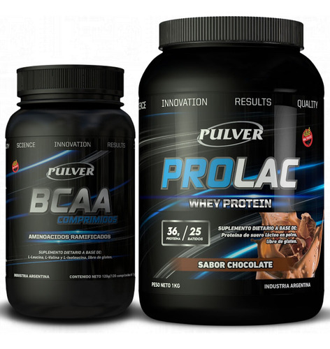 Combo Pulver Prolac Whey Protein 1kg + Bcaa X120 Comprimidos