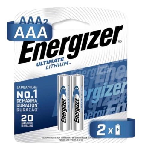 Pila Energizer Litio Aaa Blister 2 Unidades