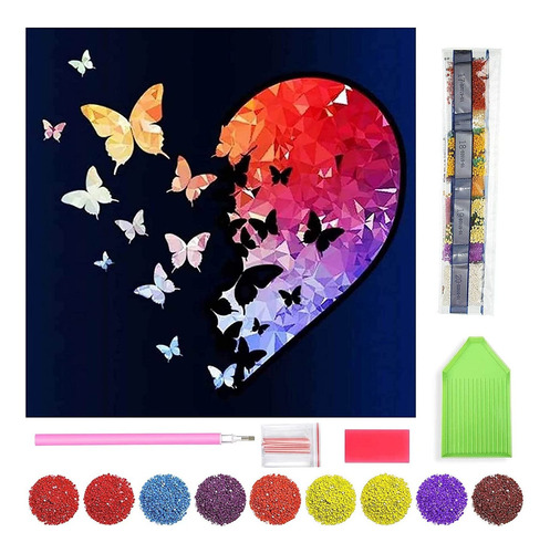 Kit De Pintura Con Diamantes 5d Mariposas 35x35 Cm