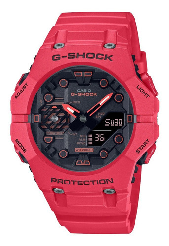 Reloj Casio G Shock Ga-b001-4a Local Barrio Belgrano Color de la malla Rojo Color del bisel Rojo Color del fondo Negro