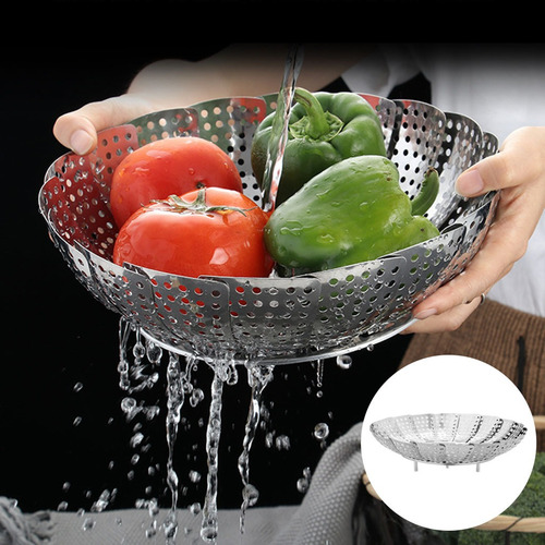 Imagen 7 de 9 de Plegable Rejilla Para Vapor Utensilios De Cocina Olla Medio