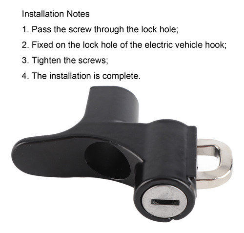Helmet Security Lock Motorcycle Hook 2 Keys 6mm Screw Holes