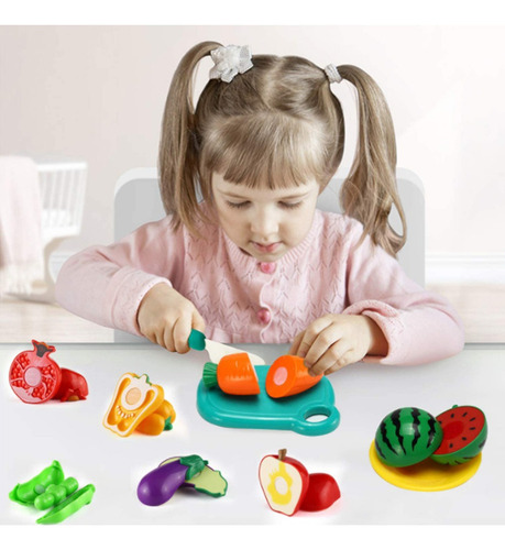 Kids Kitchen Toys Juego De 70 Piezas De Frutas Y Verduras