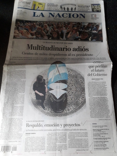 Diario La Nación 29 10 2010 Muerte Néstor Kirchner 