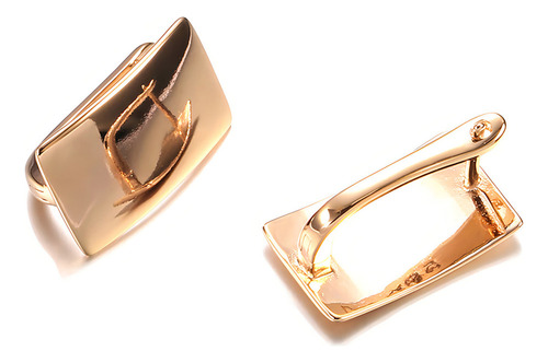 Lusix Pendientes Cuadrados Para Mujer Chapados En Oro De 18