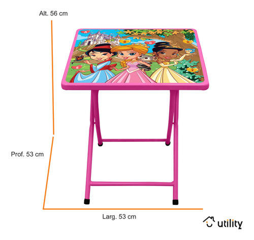 Conjunto De Mesa Infantil Com 2 Cadeiras Dobrável Aço Jogo