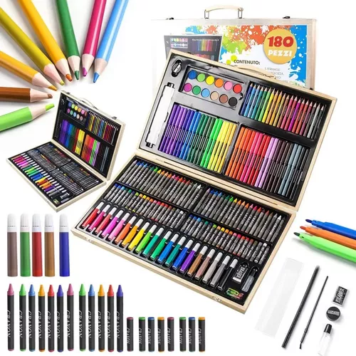 Set 208 Lápices Para Dibujo Malubero De Colores Plumas De Acuarela Crayón