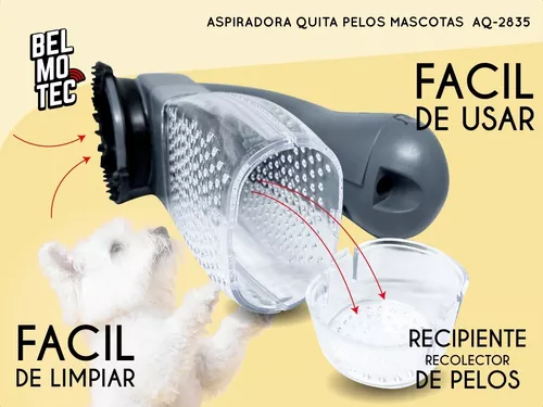 Peine Aspiradora Quita Pelusa Pelo Mascota Perro Gato Sillon Color Gris