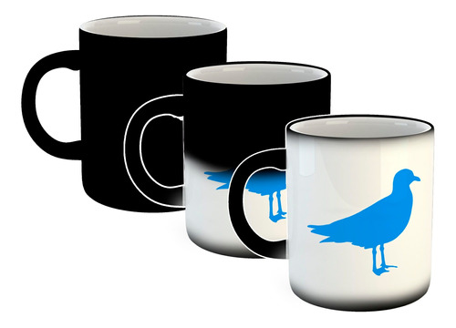 Taza Magica Gaviota Silueta Vector Art