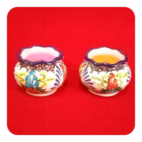 Imagen 4 de 5 de Set 25 Velas Aromáticas De Talavera Poblana Maceta 6 Cm Vls