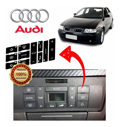 Botões Ar Condicionado Digital Para Audi A3 | Kit Adesivos