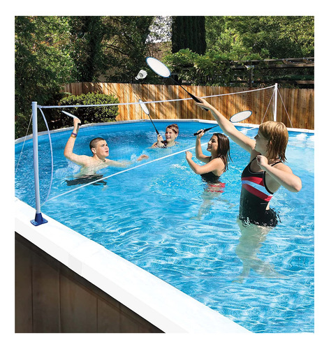 Poolmaster 72776 - Juego De Voleibol Y Bádminton Con Soporte