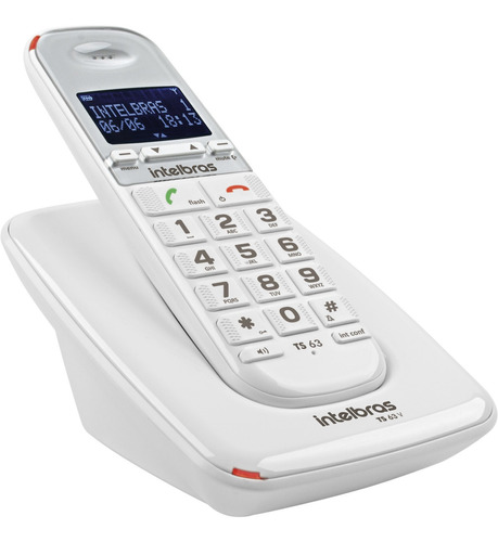 Telefone Sem Fio Dect Ident Chamada Ts 63 V Branco Intelbras