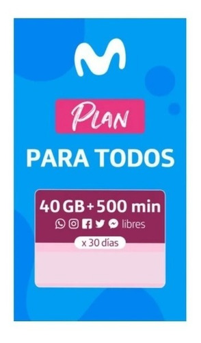 Pack 10 Chip Movistar Plan Para Todos 40gb+500min