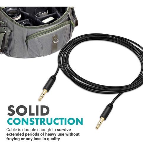 Cable Auxiliar De Audio De 3,5 Mm Macho A Macho | 6 M