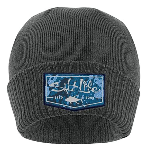 Gorro Con Insignia Salt Life Aqua, Brezo Acero, Osfm