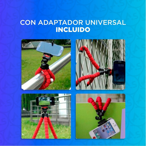 Imagen 7 de 10 de Soporte Tripode Araña Flexible Porta Celular Camara De Fotos