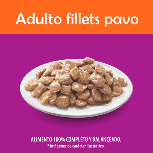 Alimento Whiskas 1+ Whiskas Gatos s para gato adulto todos los tamaños sabor fillets de pavo en sobre de 85g