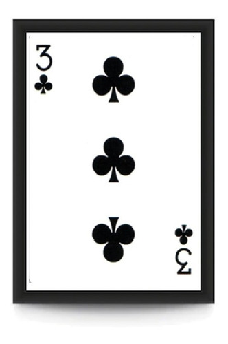 Cuadros Poker - 3 De Trebol - 20x30 Cm - Calidad Premium