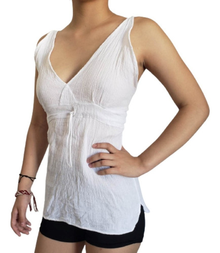 Blusa Bambula Espalda Descubierta Tipo Hindú 100% Algodón 