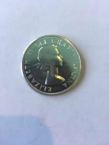 Moneda 50 Centavos Dollar Plata 1964 Canada Elizabeth Ii