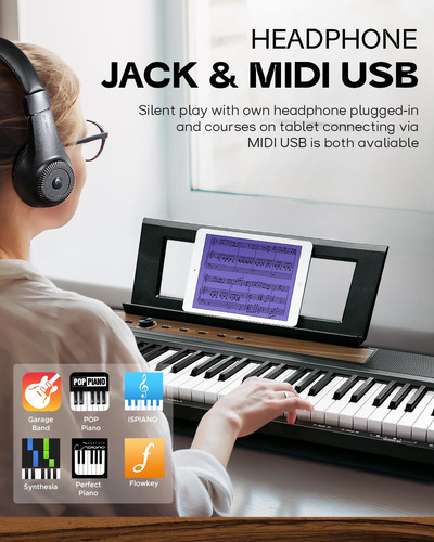 Piano Digital Compacto De 88 Teclas Con Soporte Y Altavoces Paquete De Teclado Sp-15sw + Soporte De Piano Portátil
