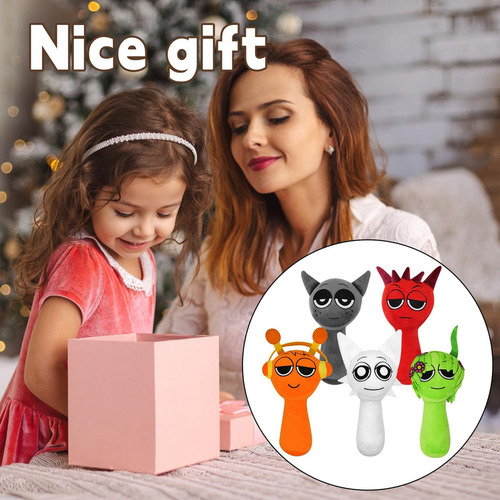 H+ Pack De 5 Muñecos Sprunki De Peluche Suaves Y Divertidos