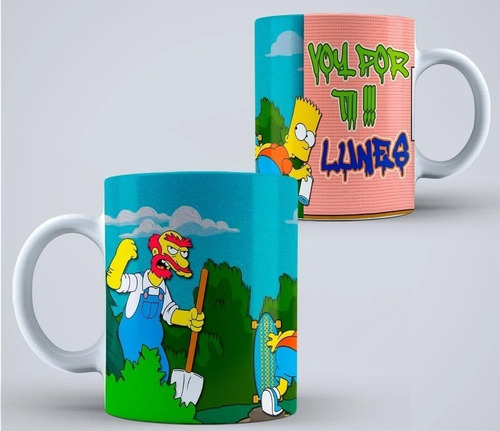 Imagen 2 de 9 de Plantillas Para Tazas Diseño Los Simpsons Sublimar Imprimir