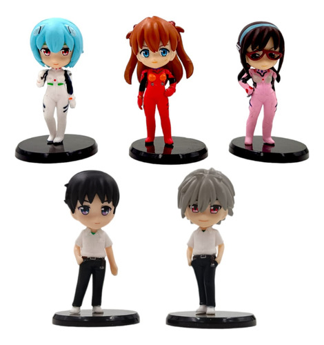 Set 5 Figuras Neon Genesis Evangelion 6.5cm