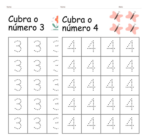 Atividade Cobrir Números Pdf Para Imprimir E Aprender