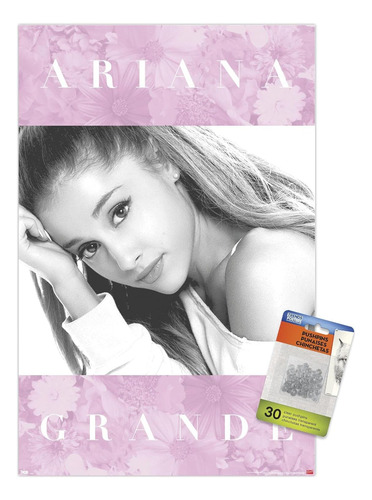 Ariana Grande - Póster De Pared Floral Chinchetas
