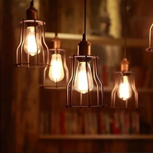 Imagen 3 de 6 de Lámpara Foco Filamento Led Pera Vintage St64 E27 Pack X 4