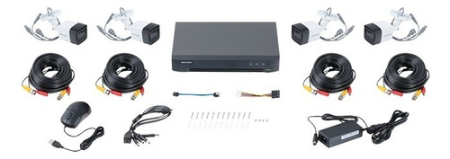Kit Video Vigilancia 4 Camaras Bala 5mpx con microfono lente 2.8mm Dvr De 4 Canales