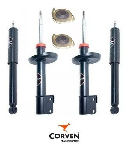 Kit 4 Amortiguadores Y Cazoletas Corven Fiat 128