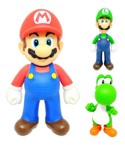 Pack Set 3 Figuras Super Mario Luigi & Yoshi - Envío Gratis