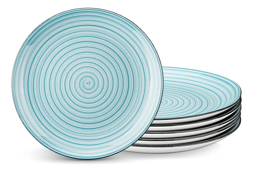 Set Platos Cerámica 26.67 Cm Redondo 6 Pcs Aperitivo