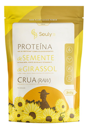 Proteína De Semente De Girassol Crua Souly 340g