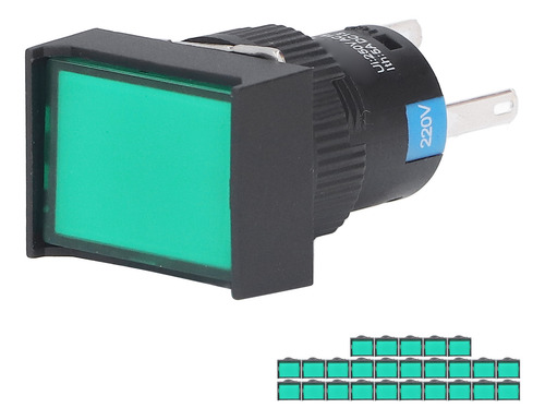 Pulsador Rectangular Momentáneo Con Cierre Automático, 25 Un