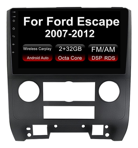 Estreo De Radio De Coche Android 11 Para Ford Escape 2007-20