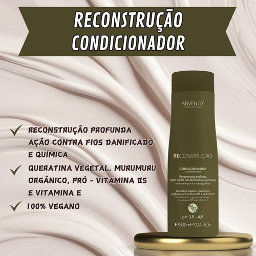 Kit Arvensis Cachos Ondulados Reconstrução Unidose 7 Itens