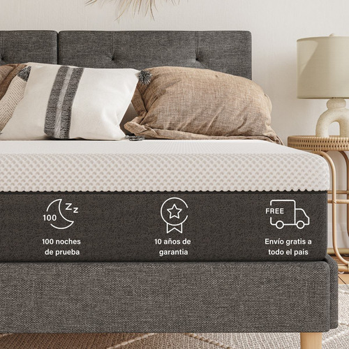 Imagen 4 de 5 de Colchón Emma Hybrid Premium 2 Plazas 150 Cm X 190cm X 24 Cm