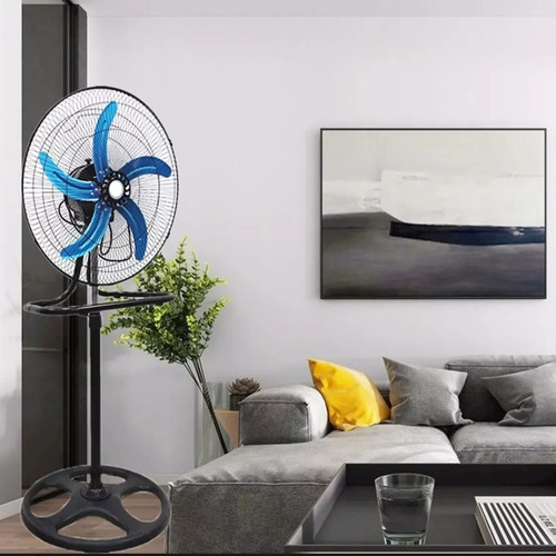 2pcs Ventilador De Pie 3 En 1 Metal 18in Pedestal Piso Pared 45 Cm 60hz Negro Azul Madera 3